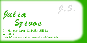 julia szivos business card
